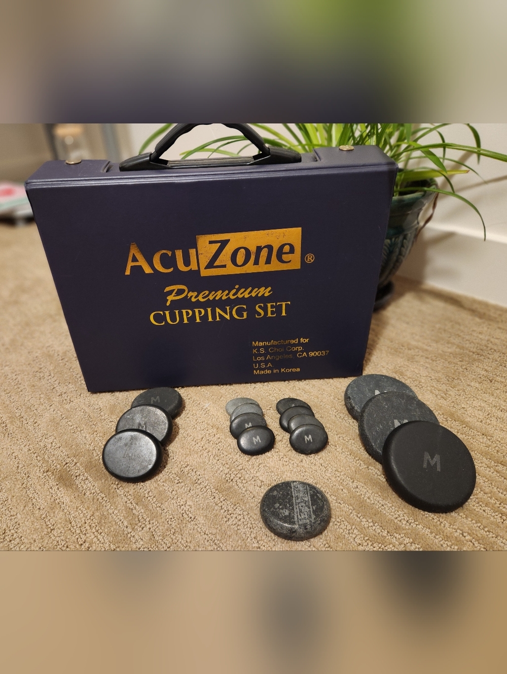 Professional Cupping Set with Multiple Glass Cups (Blue Accents)